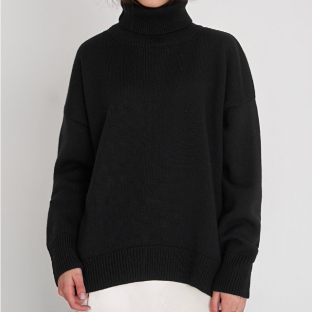 Turtleneck Knit Sweater for Women