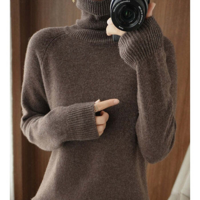 Nikki | Damen Eleganter Langarm Pullover | Rollkragen