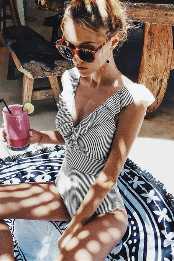 Romy - Badeanzug mit Vintage-Print