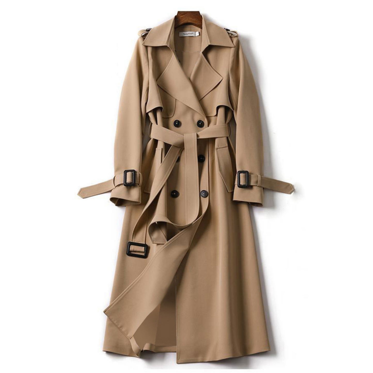 Trench lungo con cintura - Must-have elegante per autunno e primavera