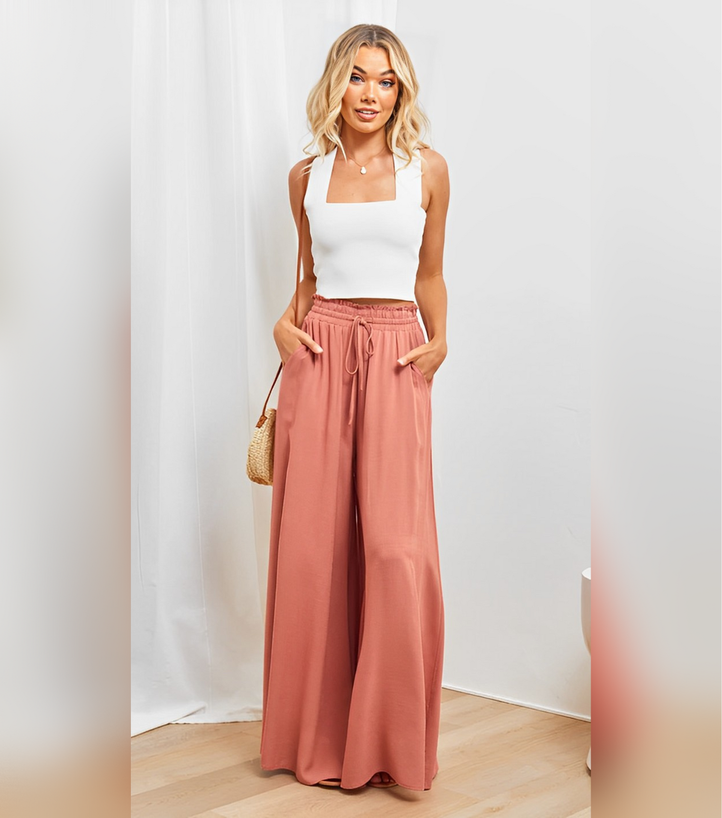 Jamie - Pantaloni a gamba larga, vita alta, larghi