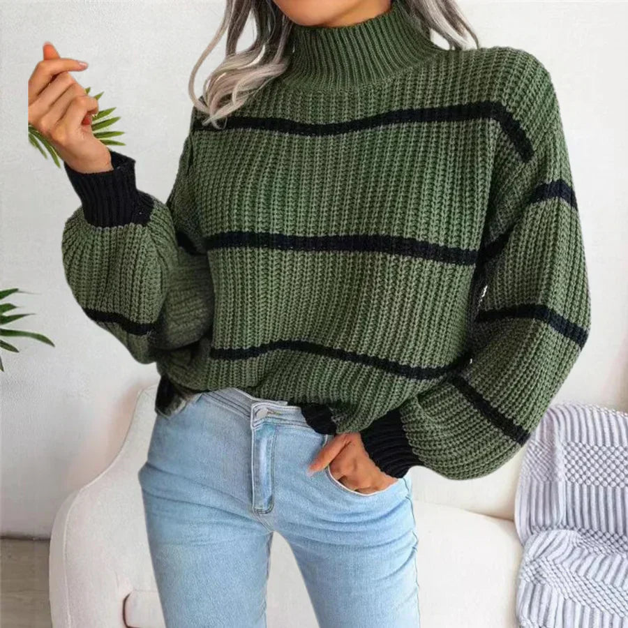 Comfortable women's cotton sweater with elegant cut