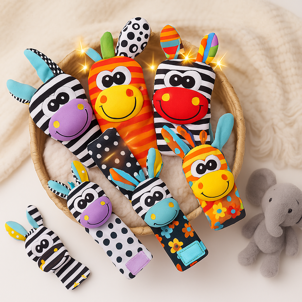 Baby Sensory Rattles Weiches Stoffspielzeug Set