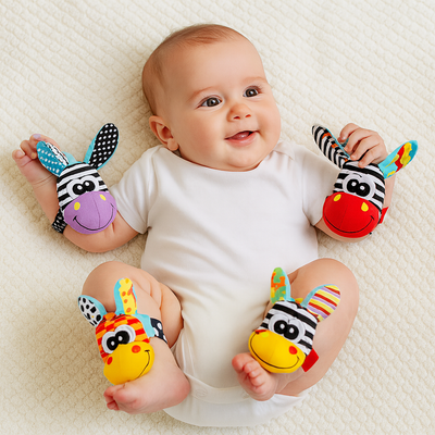 Baby Sensory Rattles Weiches Stoffspielzeug Set