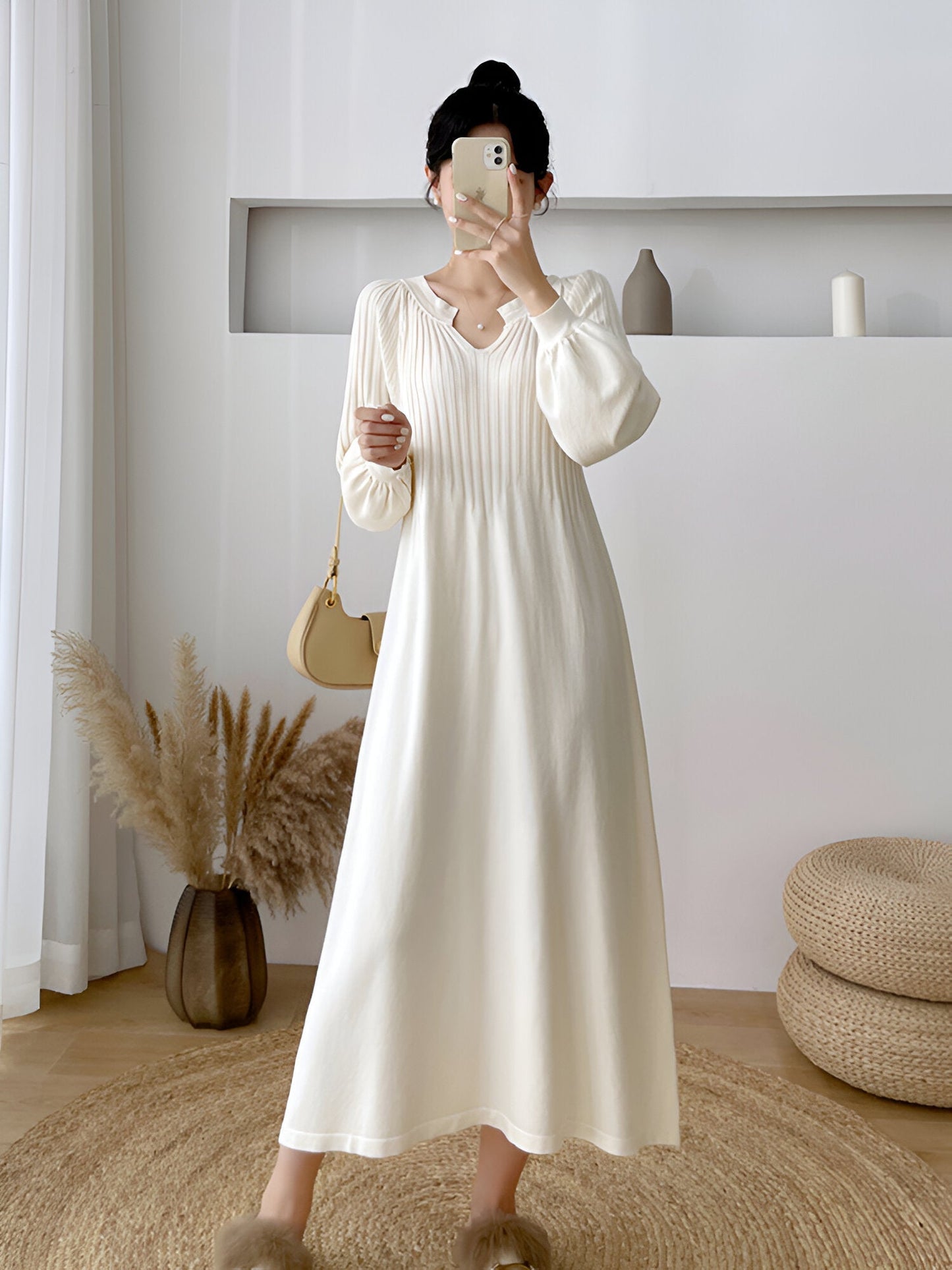 Φόρεμα πλεκτό για γυναίκες φθινόπωρο και χειμώνας | Ιδανικό για άνοιξη/καλοκαίρι