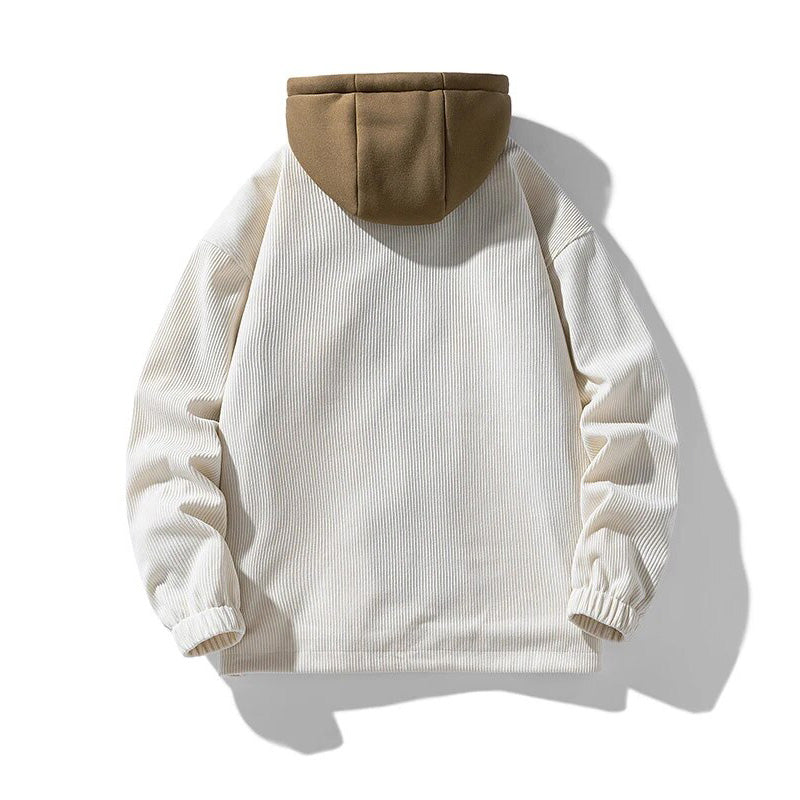 Giacca in velluto con cappuccio per uomo - Foderata