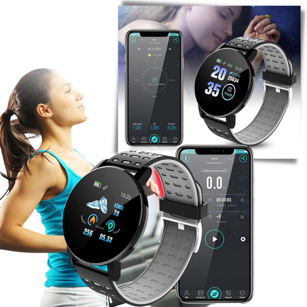 Intelligente Uhr mit wasserdichtem Fitness-Tracking