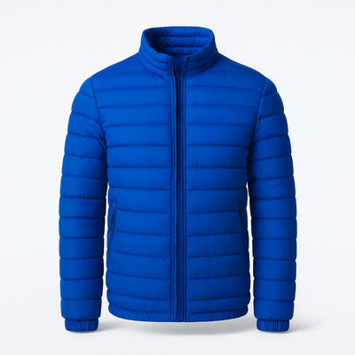 Stylish luxury down jacket dark blue