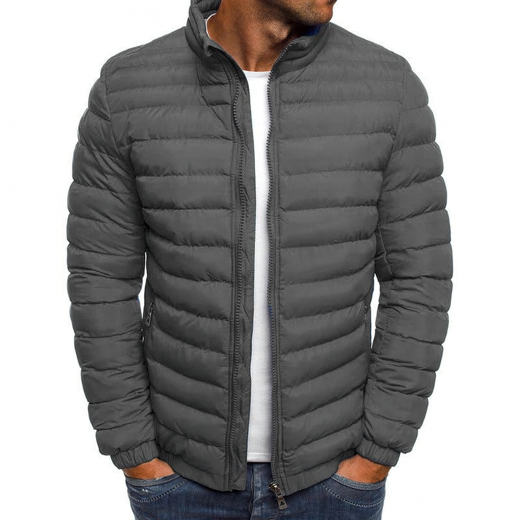 Stylish luxury down jacket gray