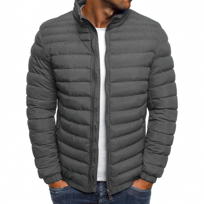Stylish luxury down jacket gray