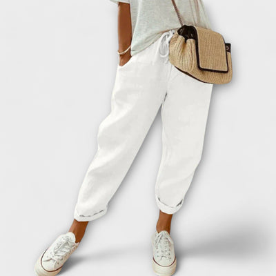 Leichte Damen-Sommerhose aus Leinen - Atmungsaktiv und elegant geschnitten