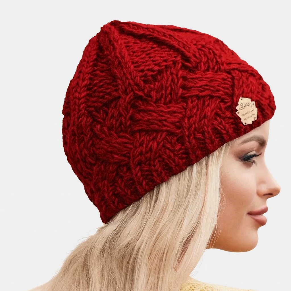 Knitted hat red