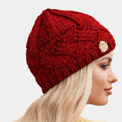 Knitted hat red