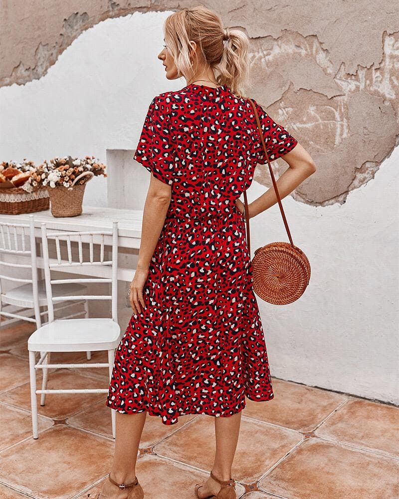 Vestito elegante con motivo leopardato