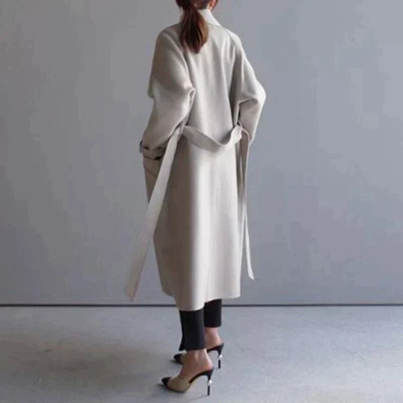 Cappotto invernale da donna lungo, oversize e caldo | Cappotto doppiopetto