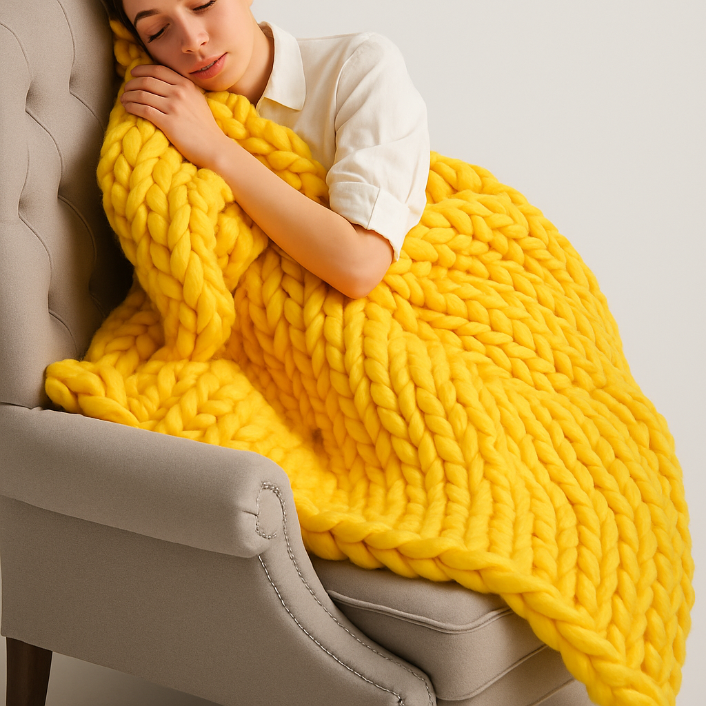 Winter Warm Wool Knitting Set yellow