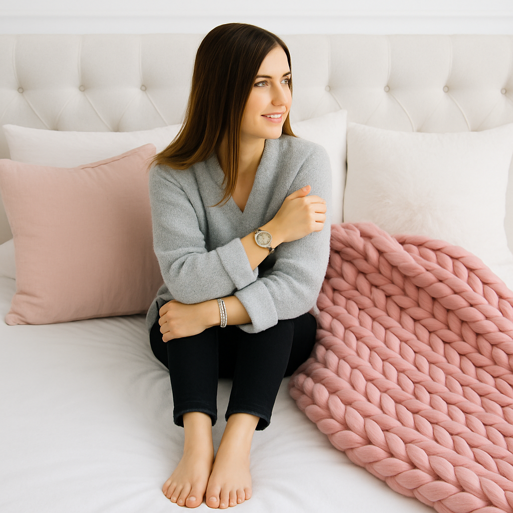 Winter Warm Wool Knitting Set pink