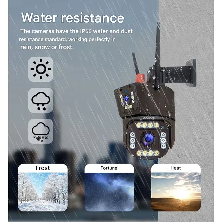 FORTICAM 4K - Solarbetriebene, drahtlose Sicherheitskamera mit Doppelobjektiv und Nachtsicht