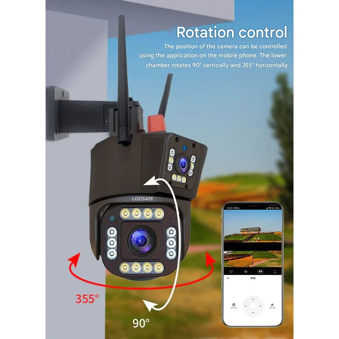FORTICAM 4K - Solarbetriebene, drahtlose Sicherheitskamera mit Doppelobjektiv und Nachtsicht