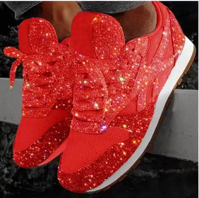 Damen Casual Glitzer Schuhe mit Pailletten