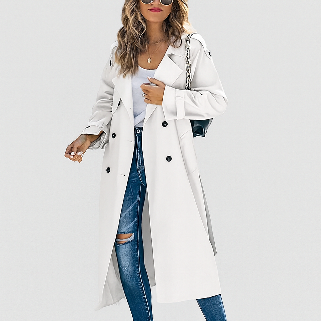 Zara - Damen Trenchcoat Lang white