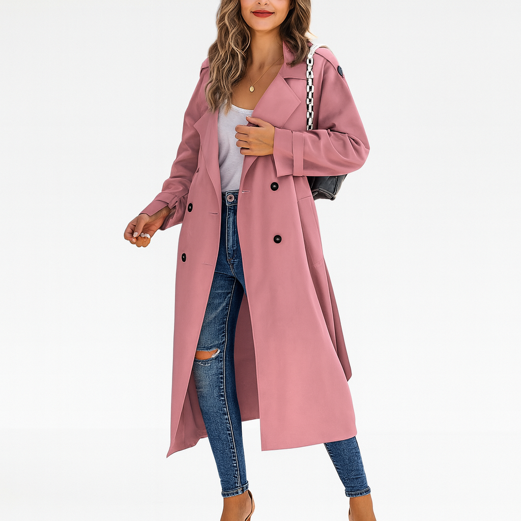 Zara - Damen Trenchcoat Lang pink