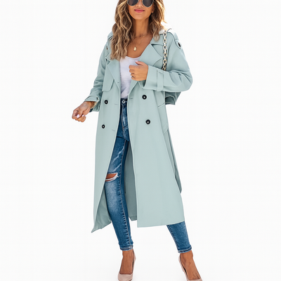 Women's Long Trench Coat blue