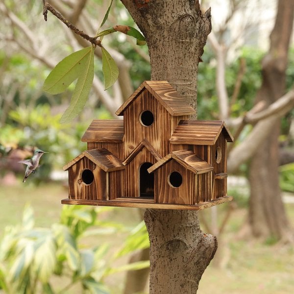 Casa para pájaros funcional WillowNest de madera