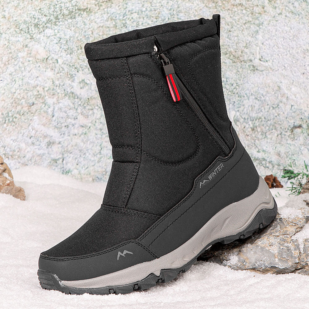 Botas de invierno para mujer con cremallera lateral - Botas de nieve impermeables, antideslizantes y duraderas con forro interior cálido