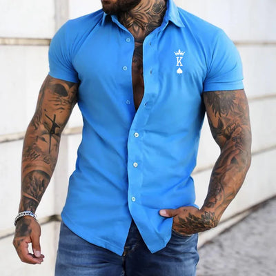 KINGZ - Enganliegendes Kurzarm-Shirt aus elastischem Stoff