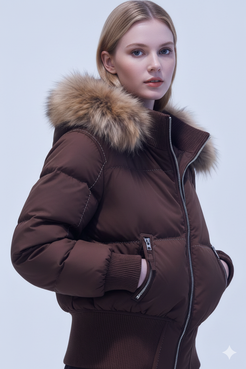 Chaqueta de invierno acolchada para mujer - cálida, ligera y con capucha desmontable