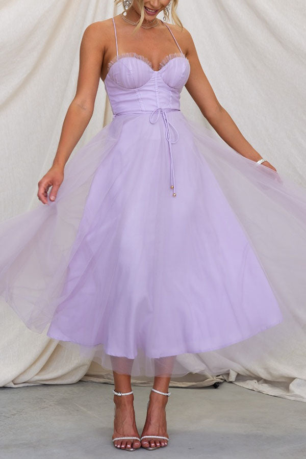 Modernes trägerloses Chiffonkleid - Embla