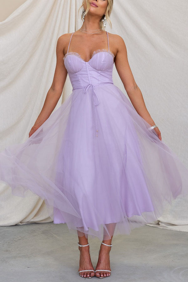 Modernes trägerloses Chiffonkleid - Embla