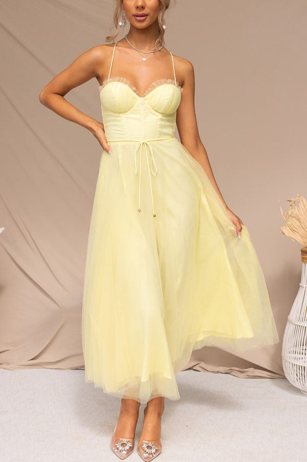 Modernes trägerloses Chiffonkleid - Embla