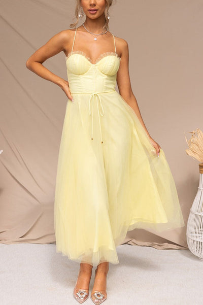 Modernes trägerloses Chiffonkleid - Embla
