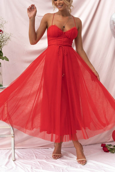 Modernes trägerloses Chiffonkleid - Embla