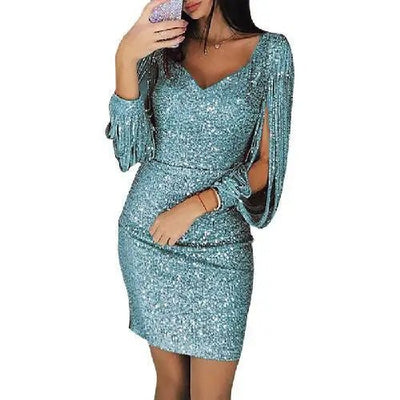 Anika | Elegantes Damen Pailletten-Midi-Kleid | Glamourös, figurbetont & stilvoll