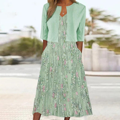 Almuth - Zweiteiliges Midikleid mit Blumendruck
