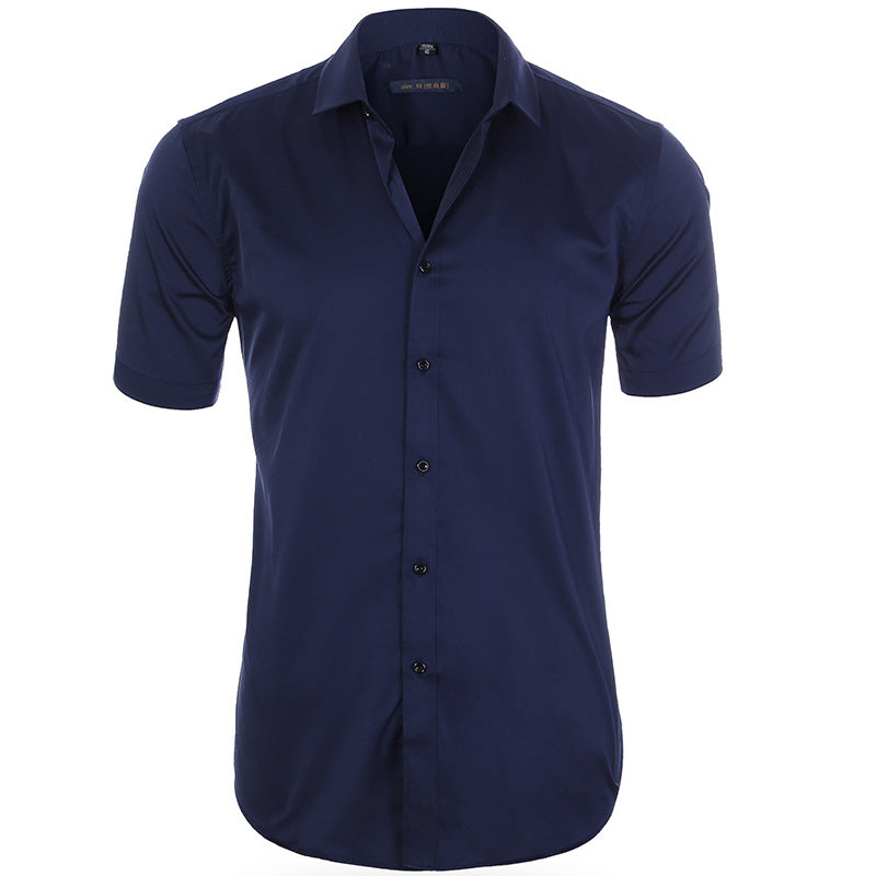 Breathable, wrinkle-resistant short-sleeve shirt for men