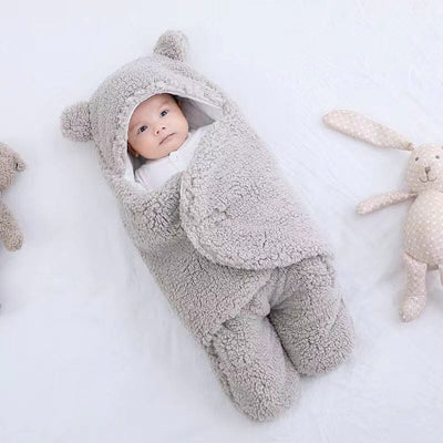 Ultra weiche Bärenohren Winter gesteppt Plüsch Baby wickeln