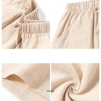 Leinen-Shorts in Übergröße mit hoher Taille für Sommer 2025
