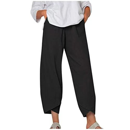 Damen Culottes - Weites Bein - Gekürzte Länge - Elastische Taille - Leichter Stoff