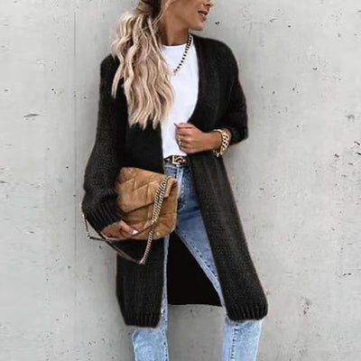 Elegante Kaschmir-Strickjacke für Damen - mittellang und warm für Herbst/Winter