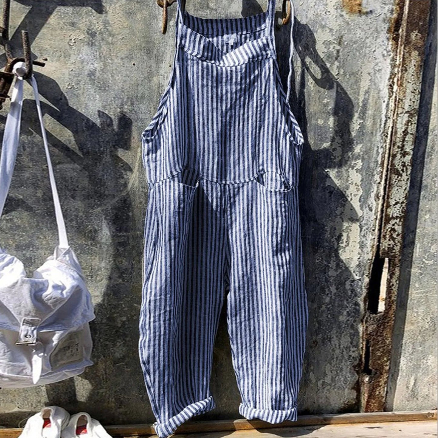 Vintage Gestreift Weiter Overall Für Damen | Ideal für den Sommer