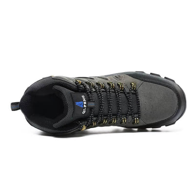 Botas de cuero para exteriores, zapatos de senderismo impermeables, color verde