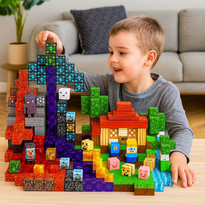 Juego de bloques de construcción magnéticos para niños