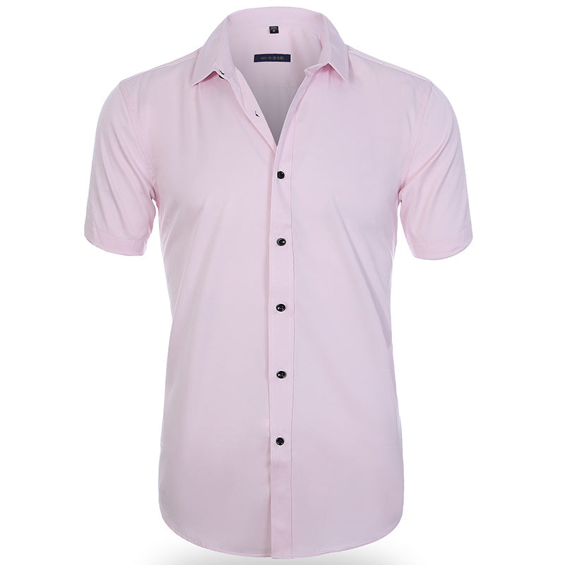 Breathable, wrinkle-resistant short-sleeve shirt for men