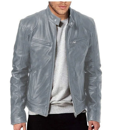 Brodie PU-Lederjacke mit Stehkragen