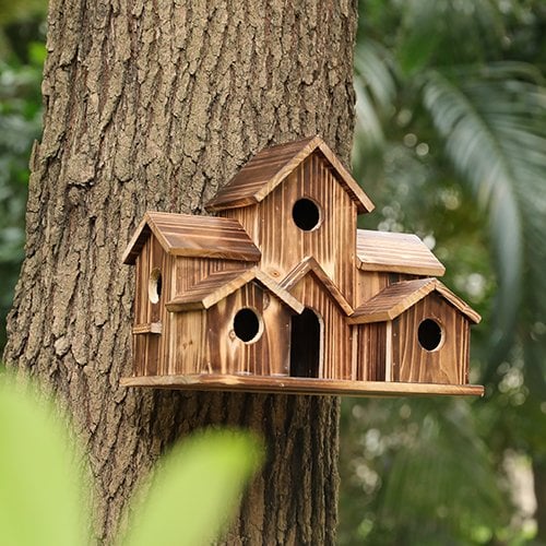 Casa para pájaros funcional WillowNest de madera