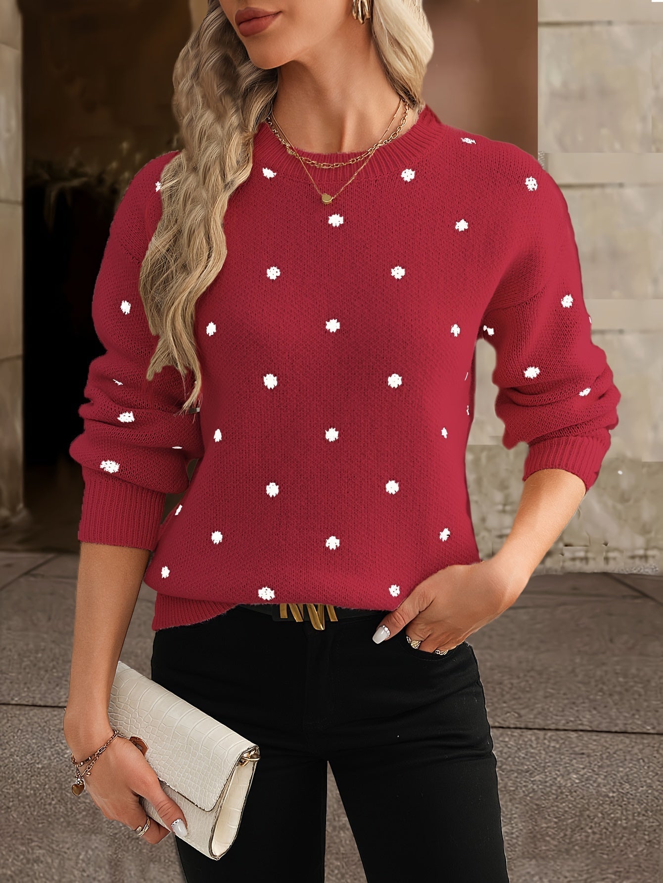 Zara Polka Dot Pullover - Lässig und stylisch für Frauen im Herbst und Winter